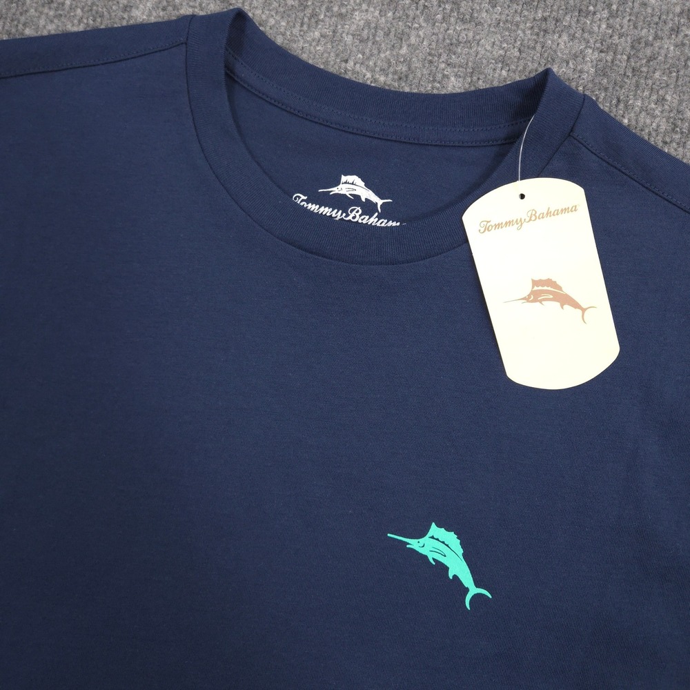Tommy Bahama T Shirt Mens M Navy Tequila Lime Cocktails Graphic Short Sleeve NEW - Picture 4 of 10